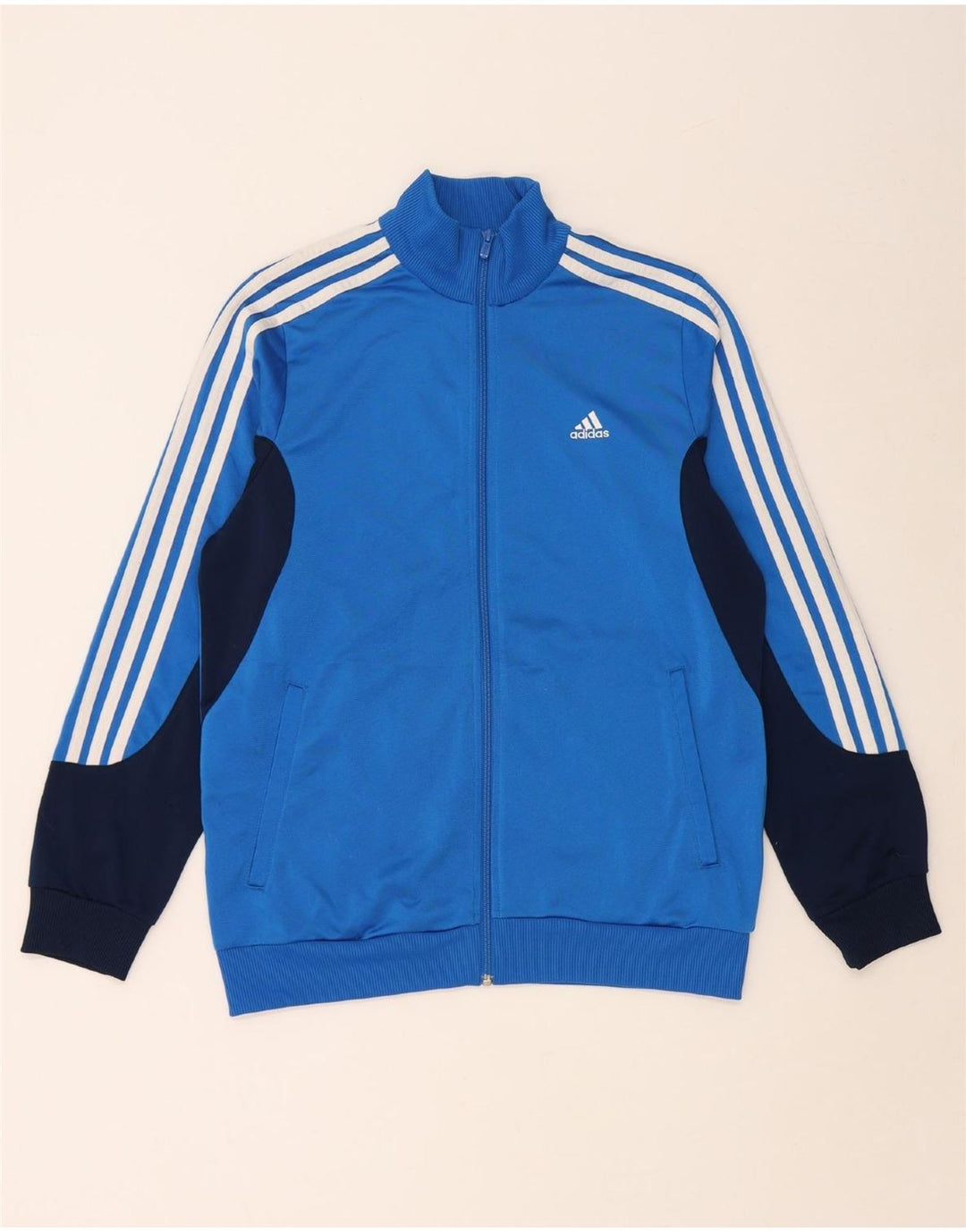 ADIDAS Veste de Survêtement Garçon 15-16 ans Bleu Colorblock Polyester