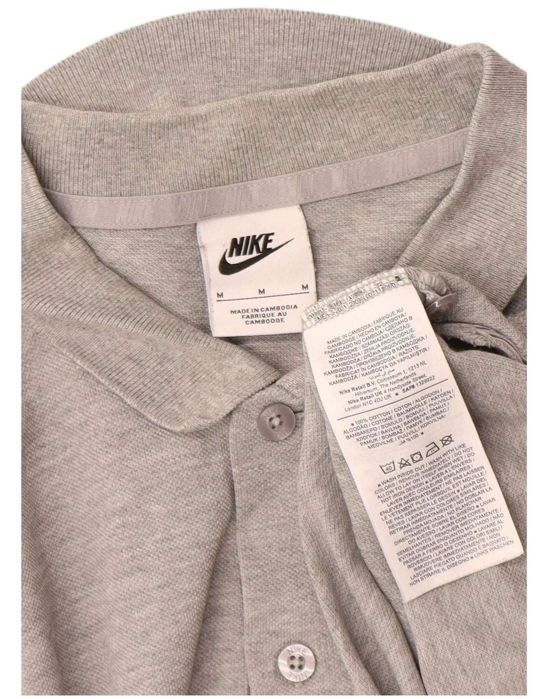 Polo Nike Homme Gris Moyen Moucheté Coton