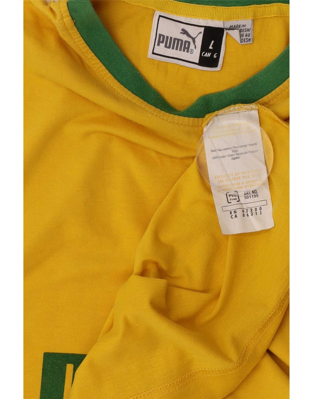 Puma Débardeur Graphique Homme Large Jaune Colorblock Coton