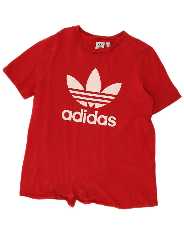 Adidas T-shirt graphique pour femme UK 18 XL Rouge Coton
