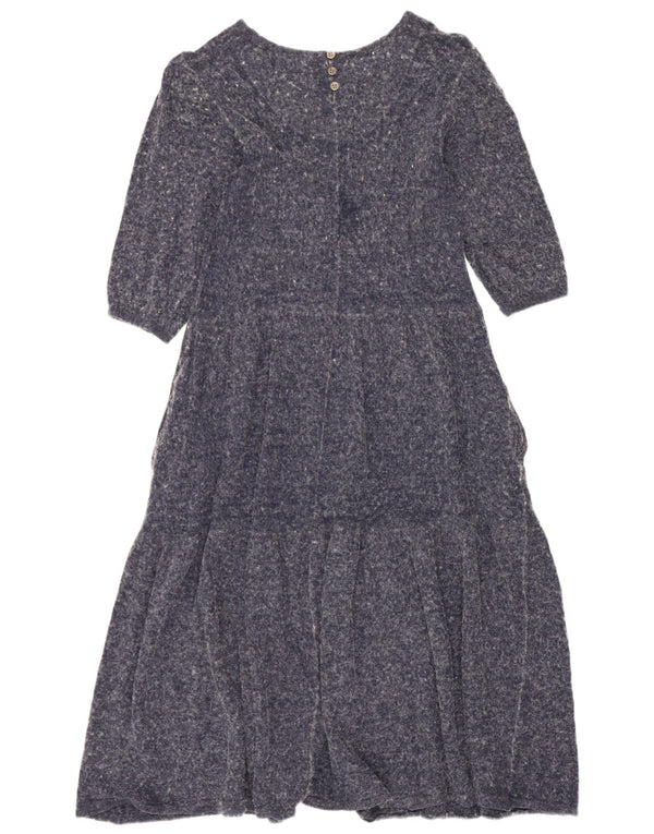Robe à volants à manches 3/4 White Stuff pour femme UK 10 Small Bleu marine moucheté