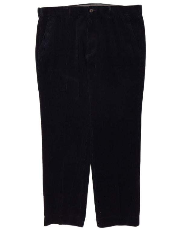 Marks & Spencer Pantalon droit en velours côtelé pour homme W38 L31 Bleu marine Coton