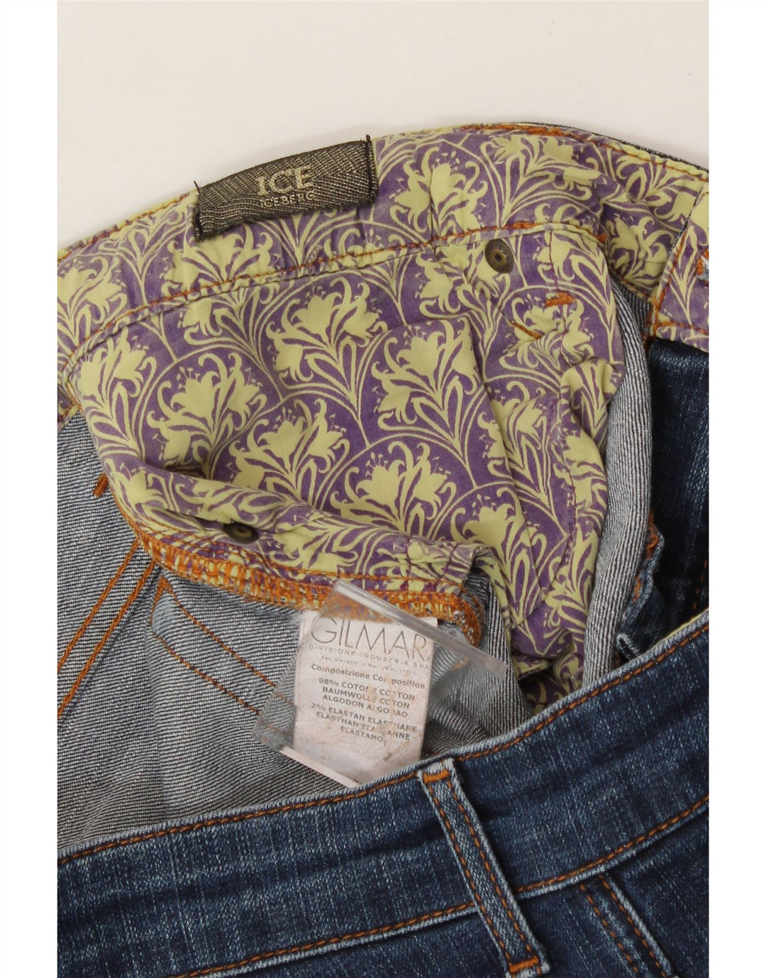 ICEBERG Womens Slim Jeans W32 L30 Navy Blue Cotton Vintage Iceberg and Second-Hand Iceberg from Messina Hembry 