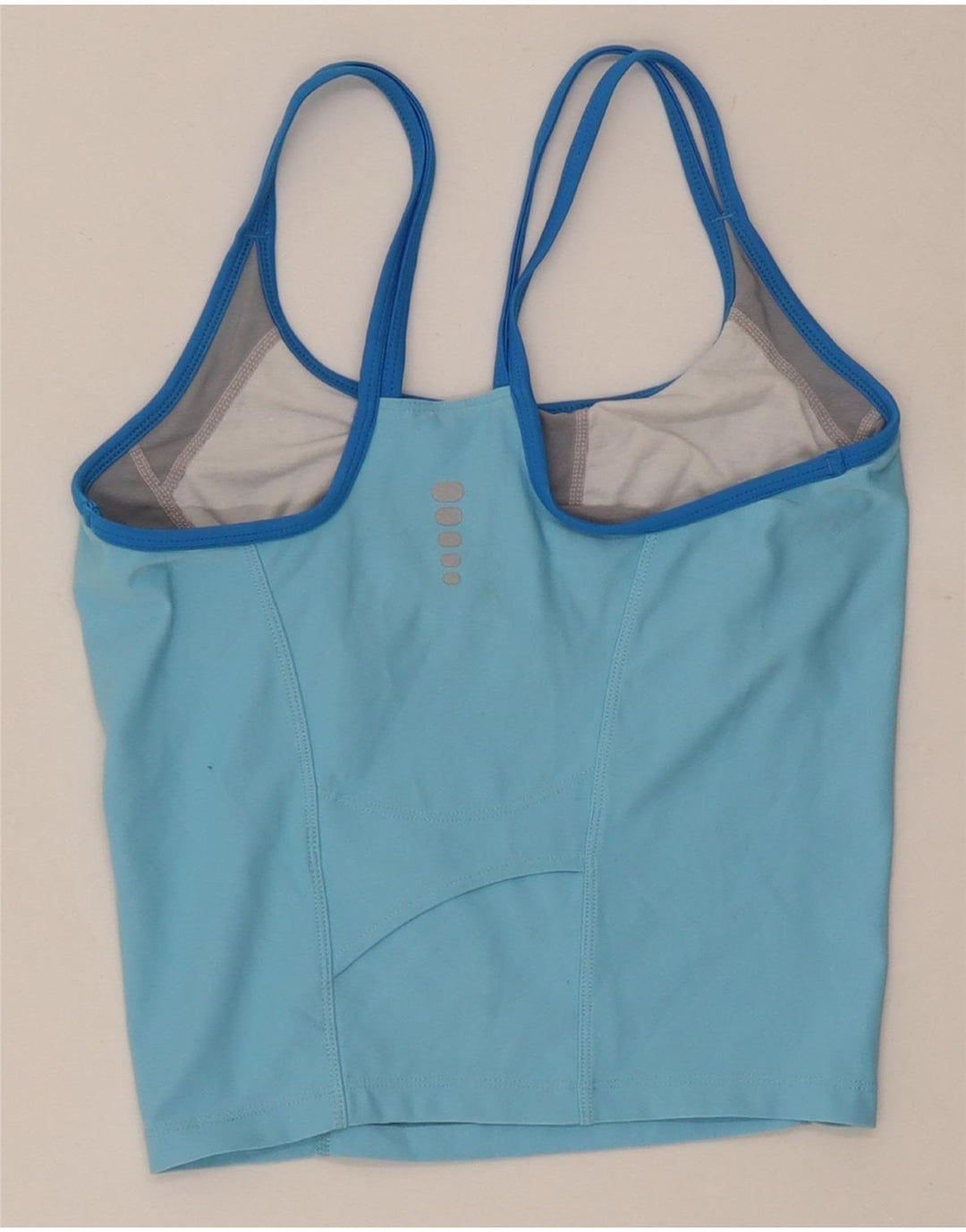 Nike Haut court Dri Fit pour femme US 4/6 Petit Bleu Colorblock Polyester