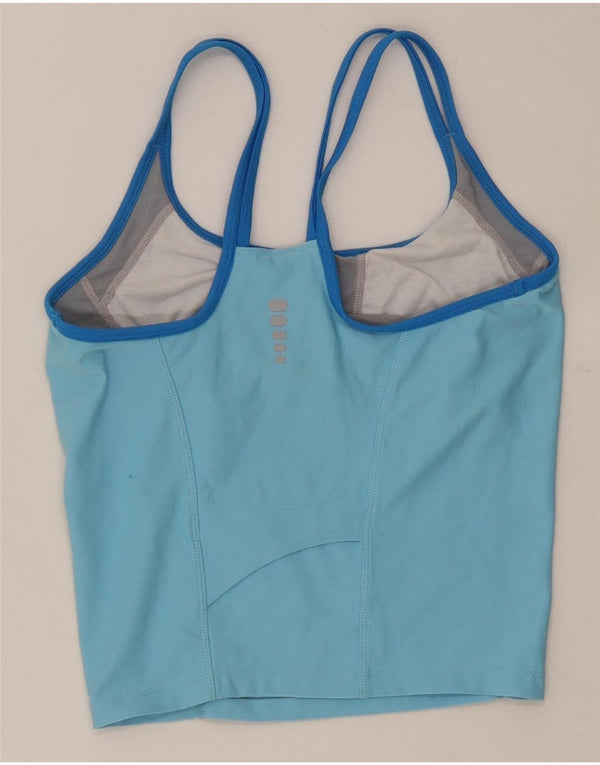 Nike Haut court Dri Fit pour femme US 4/6 Petit Bleu Colorblock Polyester