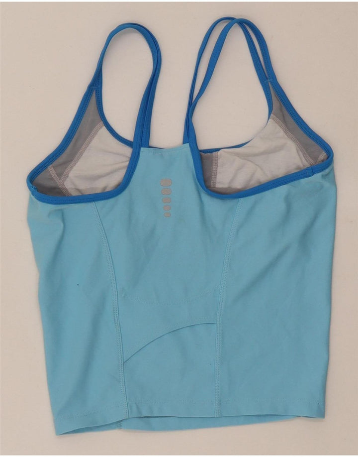 Nike Haut court Dri Fit pour femme US 4/6 Petit Bleu Colorblock Polyester