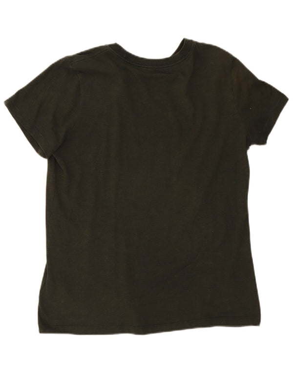 Nike Womens Dri Fit Graphic T-Shirt Top UK 12 Kaki Moyen Coton