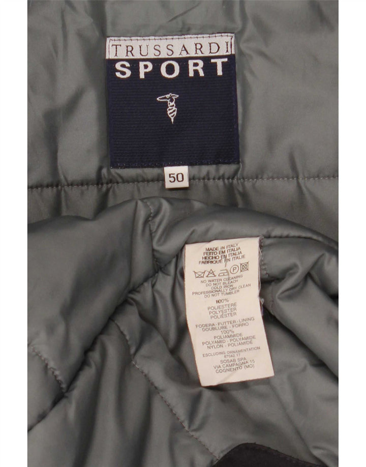 Trussardi Manteau Coupe-Vent Homme IT 50 Large Noir Polyester