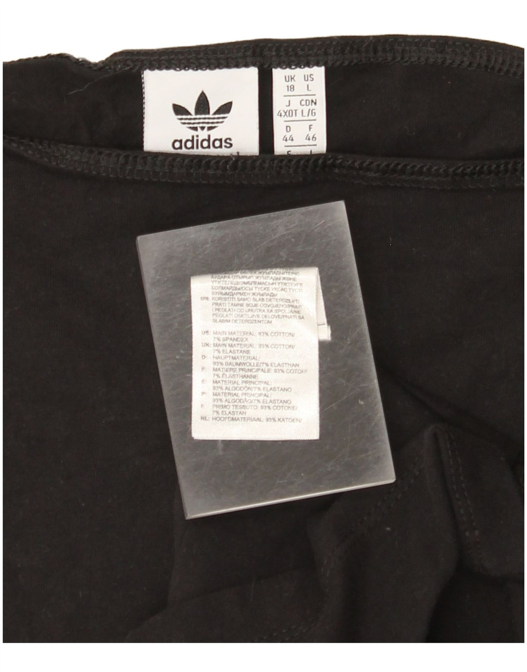 ADIDAS Robe à épaules dénudées pour femme UK 18 XL Coton noir