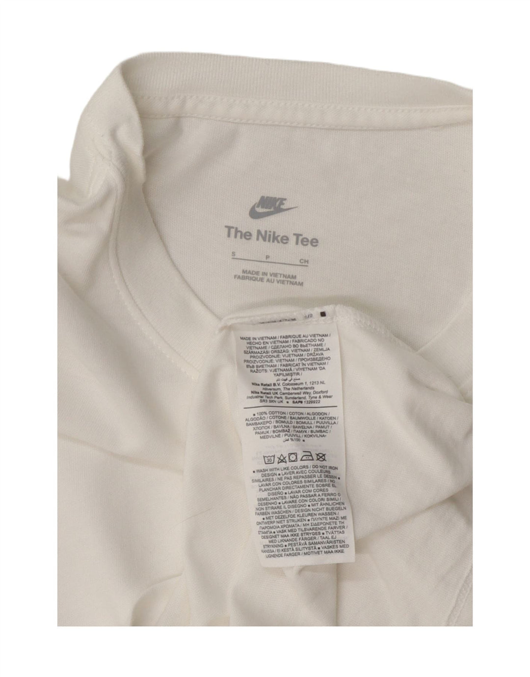 Nike Womens T-Shirt Top UK 10 Petit Blanc Coton