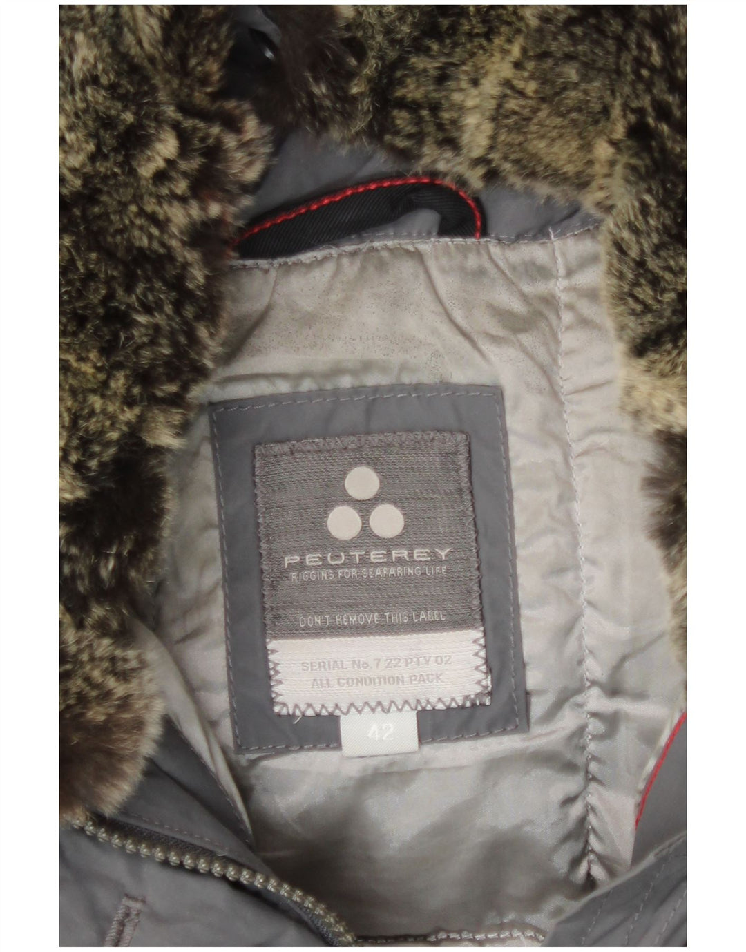 PEUTEREY Veste matelassée à capuche avec ceinture IT 42 Gris Moyen Polyamide