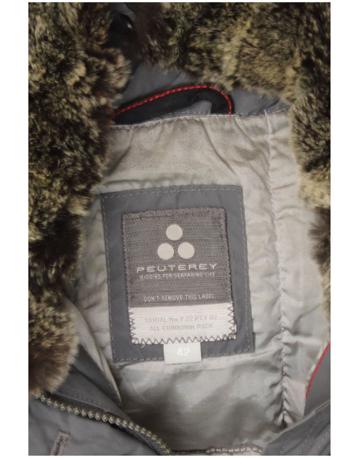 PEUTEREY Veste matelassée à capuche avec ceinture IT 42 Gris Moyen Polyamide