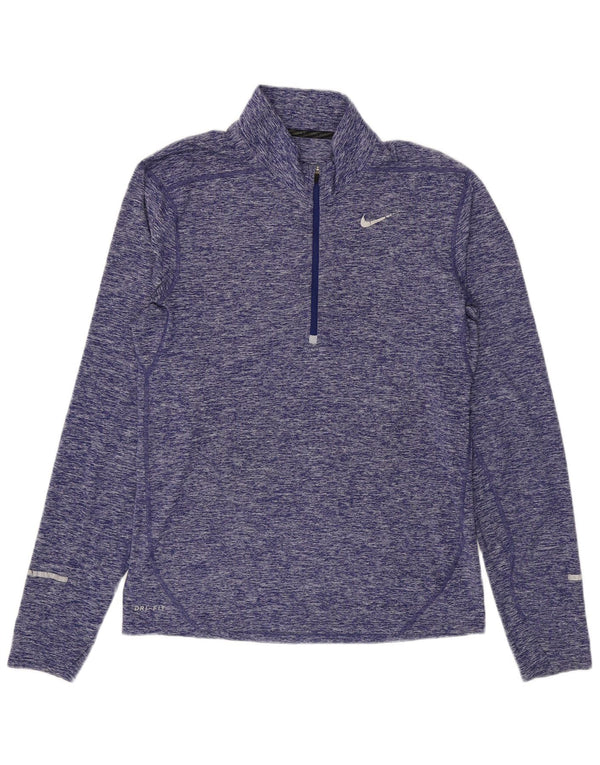 Nike Dri Fit Haut de survêtement à col zippé pour homme Violet moucheté