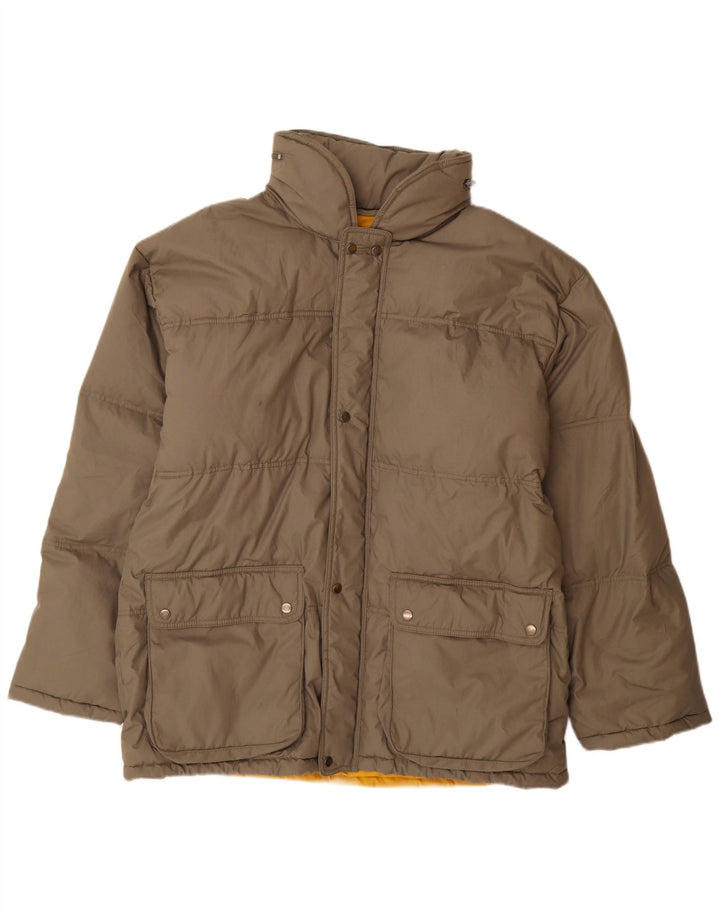 NORTH LANDS Mens Padded Jacket UK 42 XL Brown Cotton