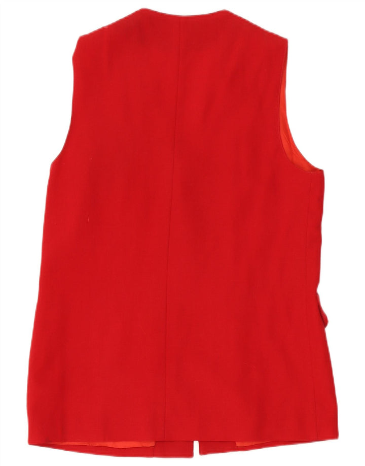 vintage Femme Gilet UK 14 Laine Rouge Moyenne
