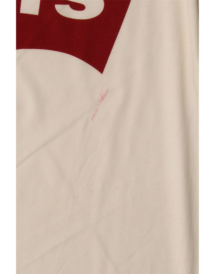 LEVI'S T-Shirt Graphique Femme UK 12 Medium Off White