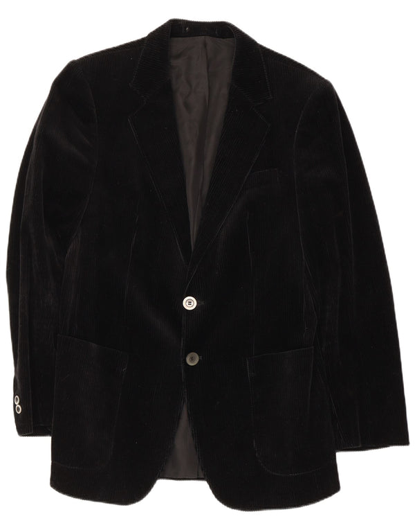 Niedieck Veste blazer en velours côtelé pour homme à 2 boutons UK 36 Petit coton noir