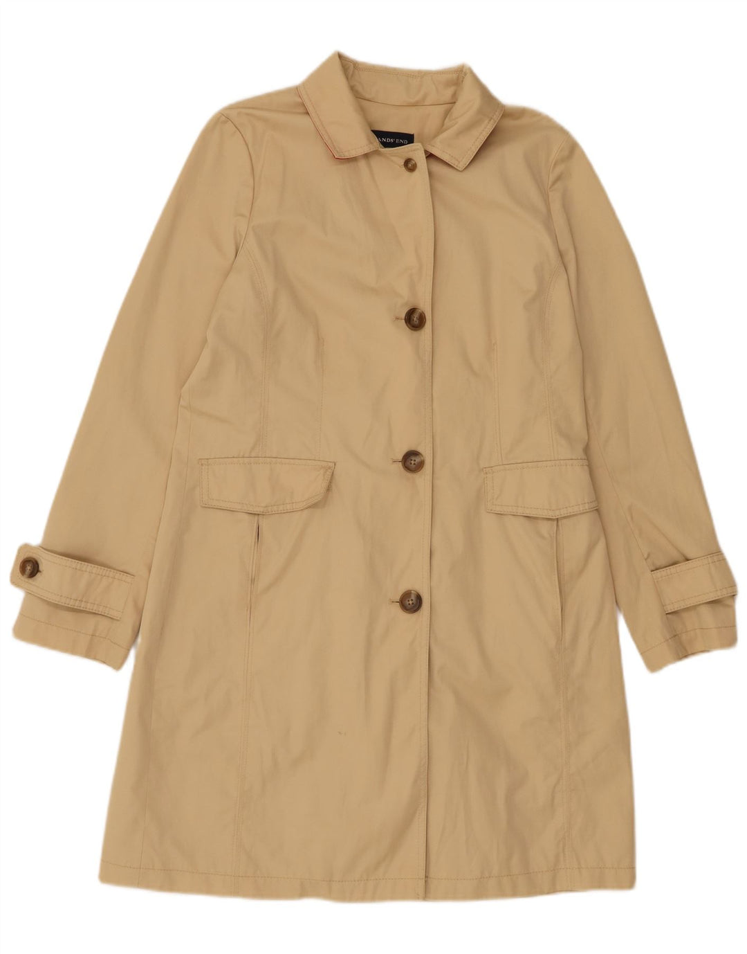 Lands End Trench-Coat Femme UK 10 Petit Coton Beige