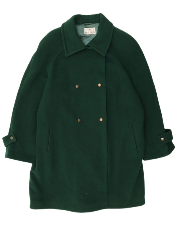 Donna Enrica Manteau double boutonnage pour femme EU 45 XL Laine verte
