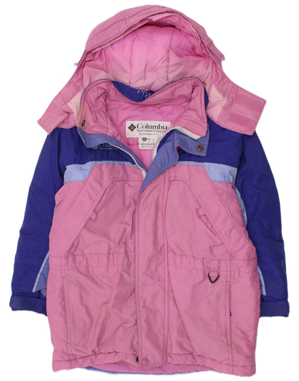 Columbia Veste de ski à capuche fille 5-6 ans Small Rose Colourblock
