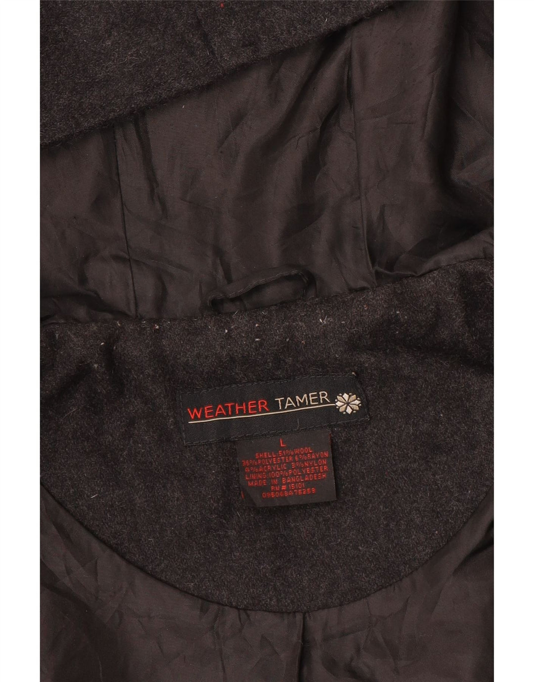 VINTAGE Veste Duffle à capuche femme UK 16 Grande laine grise