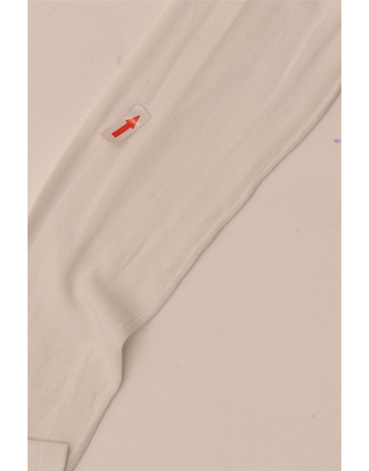 Zara Haut transparent à manches longues pour femme UK 12 Viscose blanc moyen