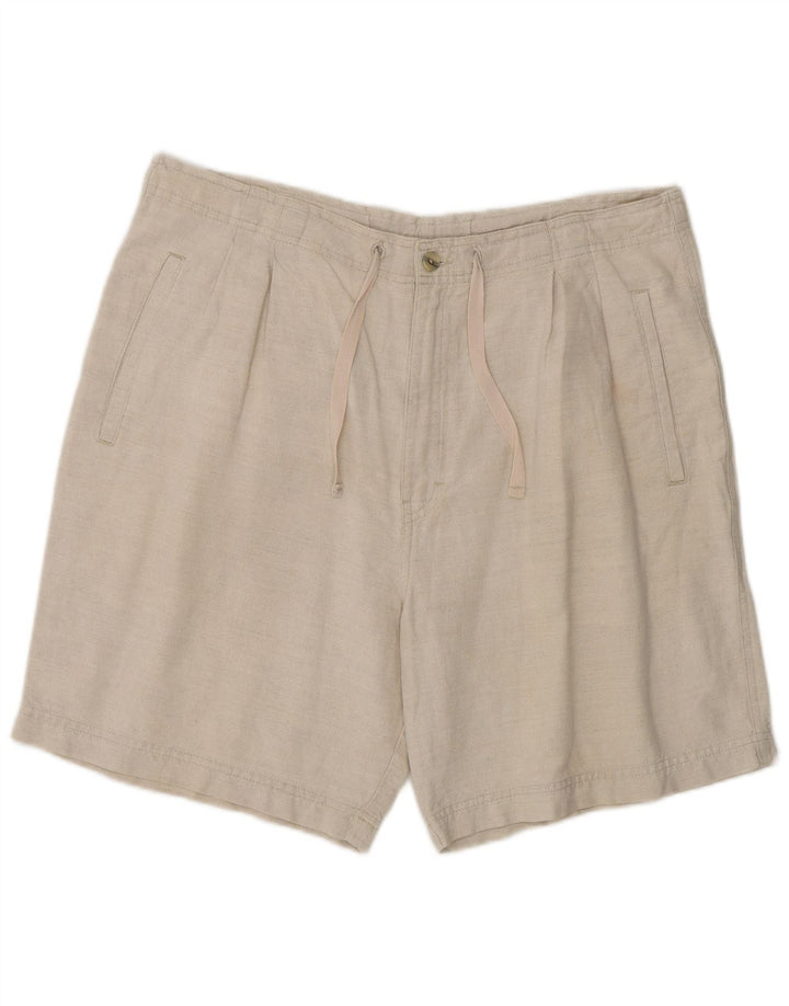 Marks & Spencer Short Chino Pegged Femme Medium W34 Beige Lin
