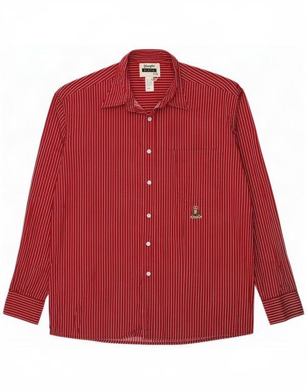 Wrangler Mens Riata Chemise Taille 17 1/2 XL Coton rayé rouge