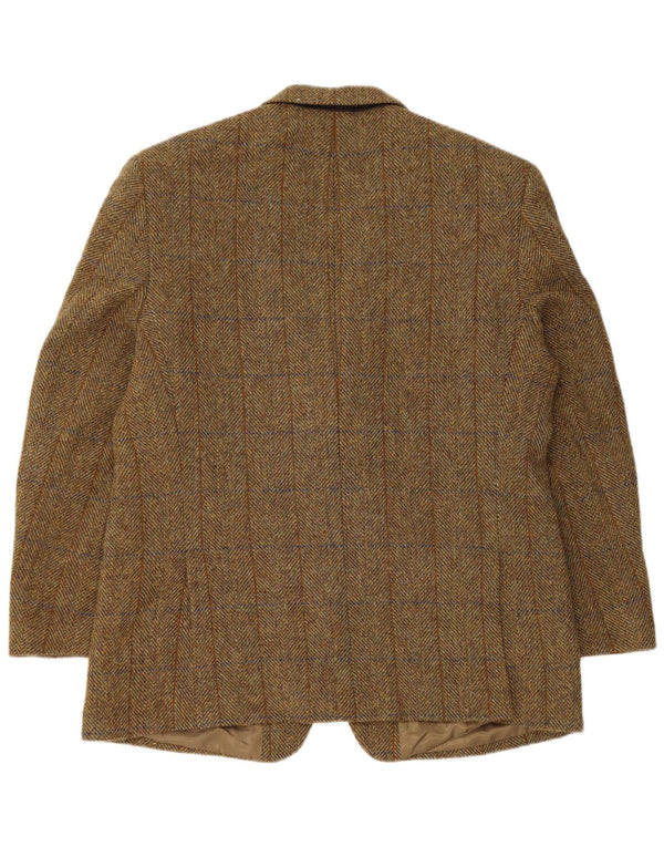 Harris Tweed Veste blazer à 2 boutons pour homme UK 38 Marron moyen à chevrons