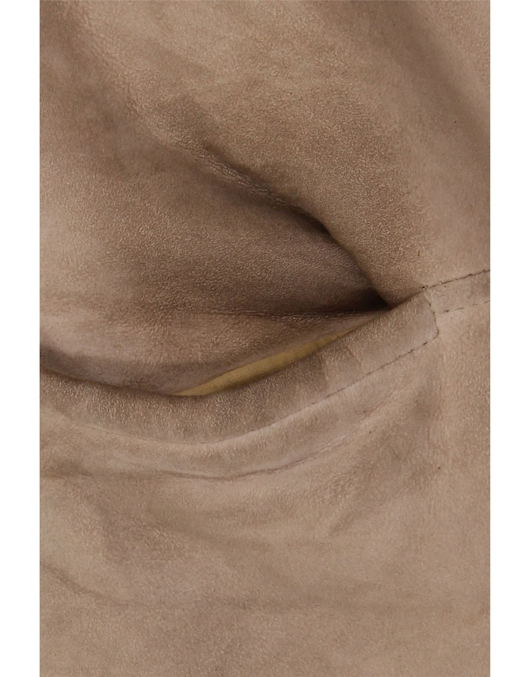 Manteau Shearling Femme Vintage IT 46 Grand Cuir Beige