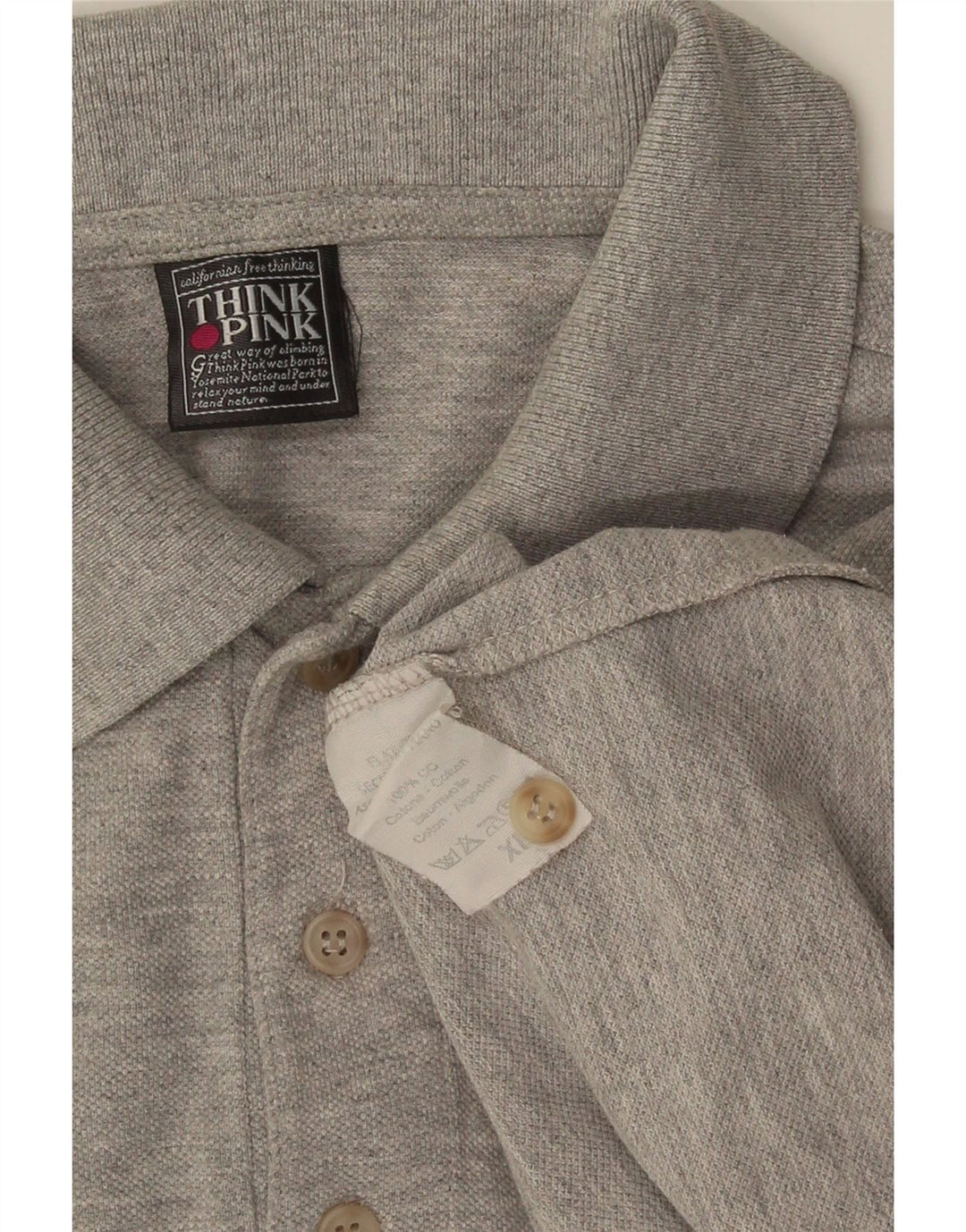 Think Pink Polo Homme XL Gris Coton