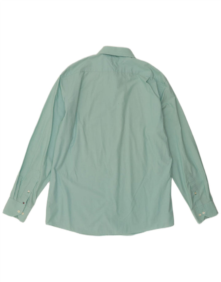 Tommy Hilfiger Chemise Homme Taille 16 1/2 Grand Coton Vert