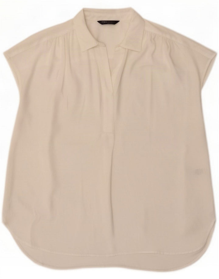 Marks & Spencer Chemisier pour femme UK 14 Large Blanc Polyester