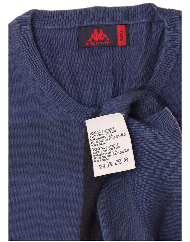 Kappa Pull à col rond pour homme en coton rayé bleu petit