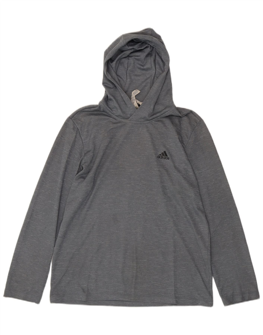 ADIDAS Mens Hooded Top Long Sleeve Large Grey Flecked Polyester