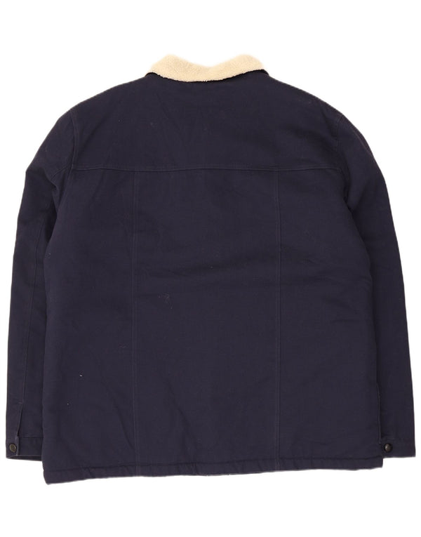 Marks & Spencer Veste Sherpa Homme UK 44 2XL Bleu Marine Coton