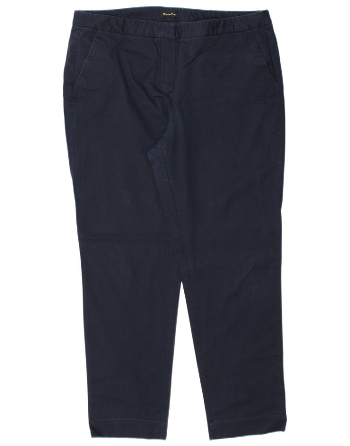 MASSIMO DUTTI Pantalon Chino Femme EU 44 XL W34 L28 Bleu Marine Classique
