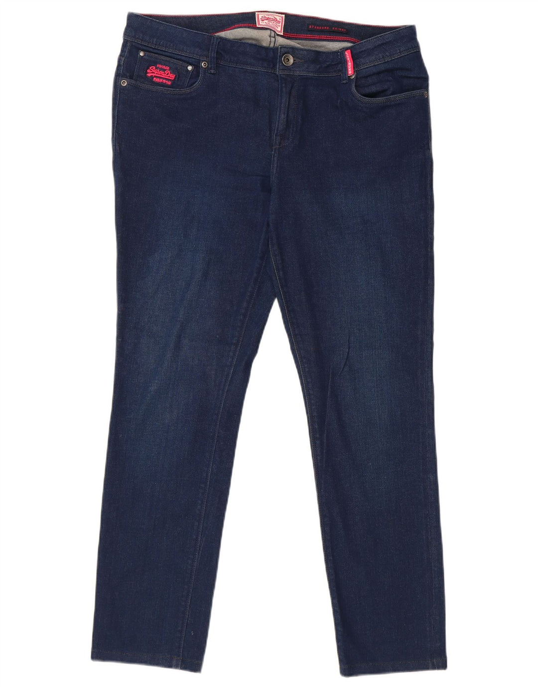 SUPERDRY Jean Skinny Coupe Standard Femme W32 L28 Bleu Coton