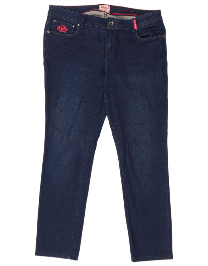 SUPERDRY Jean Skinny Coupe Standard Femme W32 L28 Bleu Coton