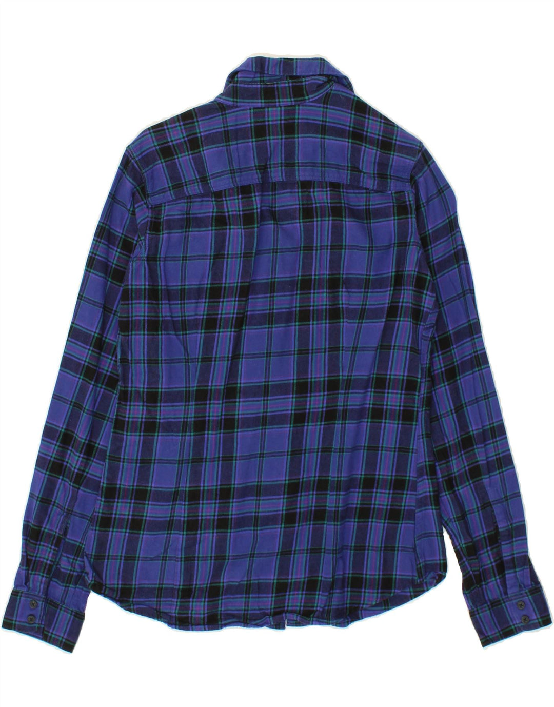 EDDIE BAUER Womens Shirt UK 6 XS Blue Check Cotton Vintage Eddie Bauer and Second-Hand Eddie Bauer from Messina Hembry 