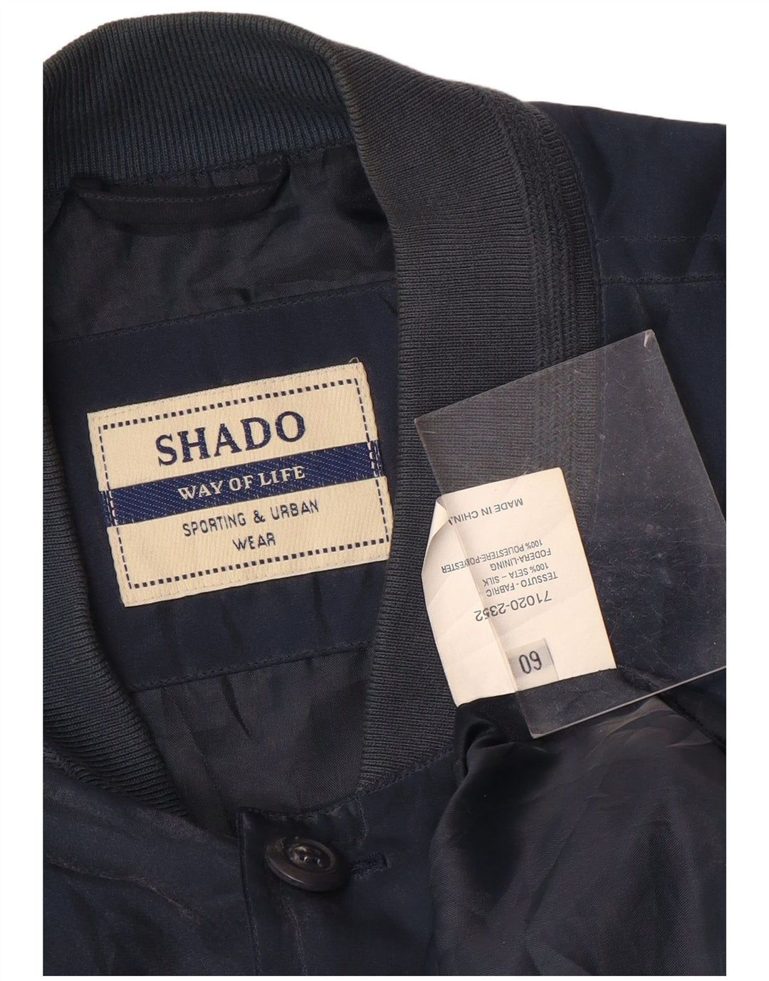 Shado Veste Bomber Homme IT 60 5XL Bleu Marine Soie
