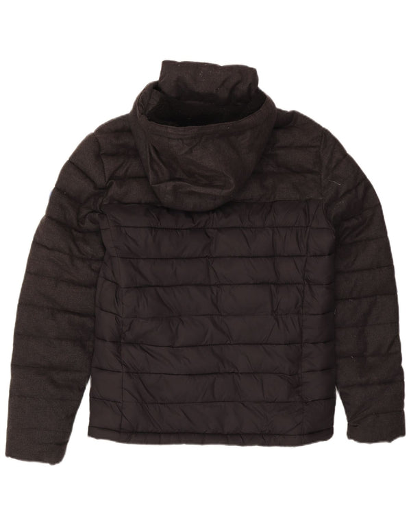 Superdry Veste matelassée à capuche pour hommes UK 36 Small Gris Polyester