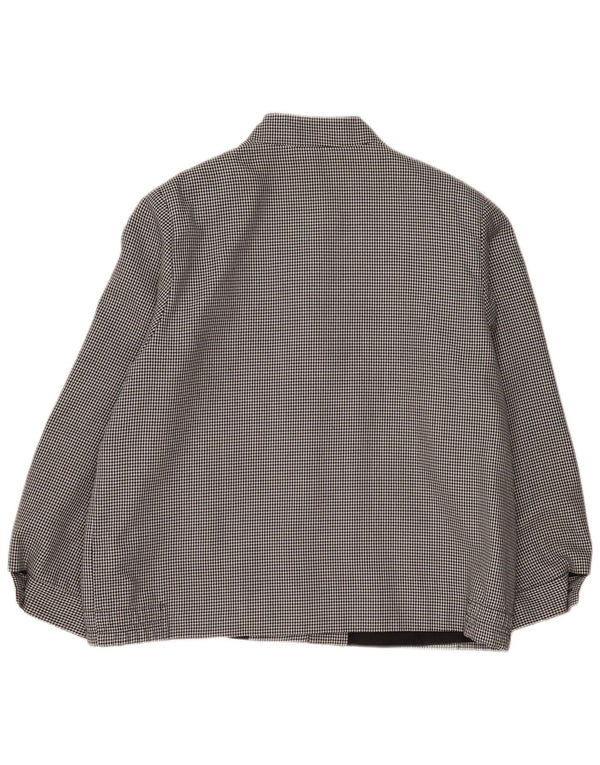 vintage Femme Bomber Jacket UK 20 2XL Noir Pied-de-poule Polyester