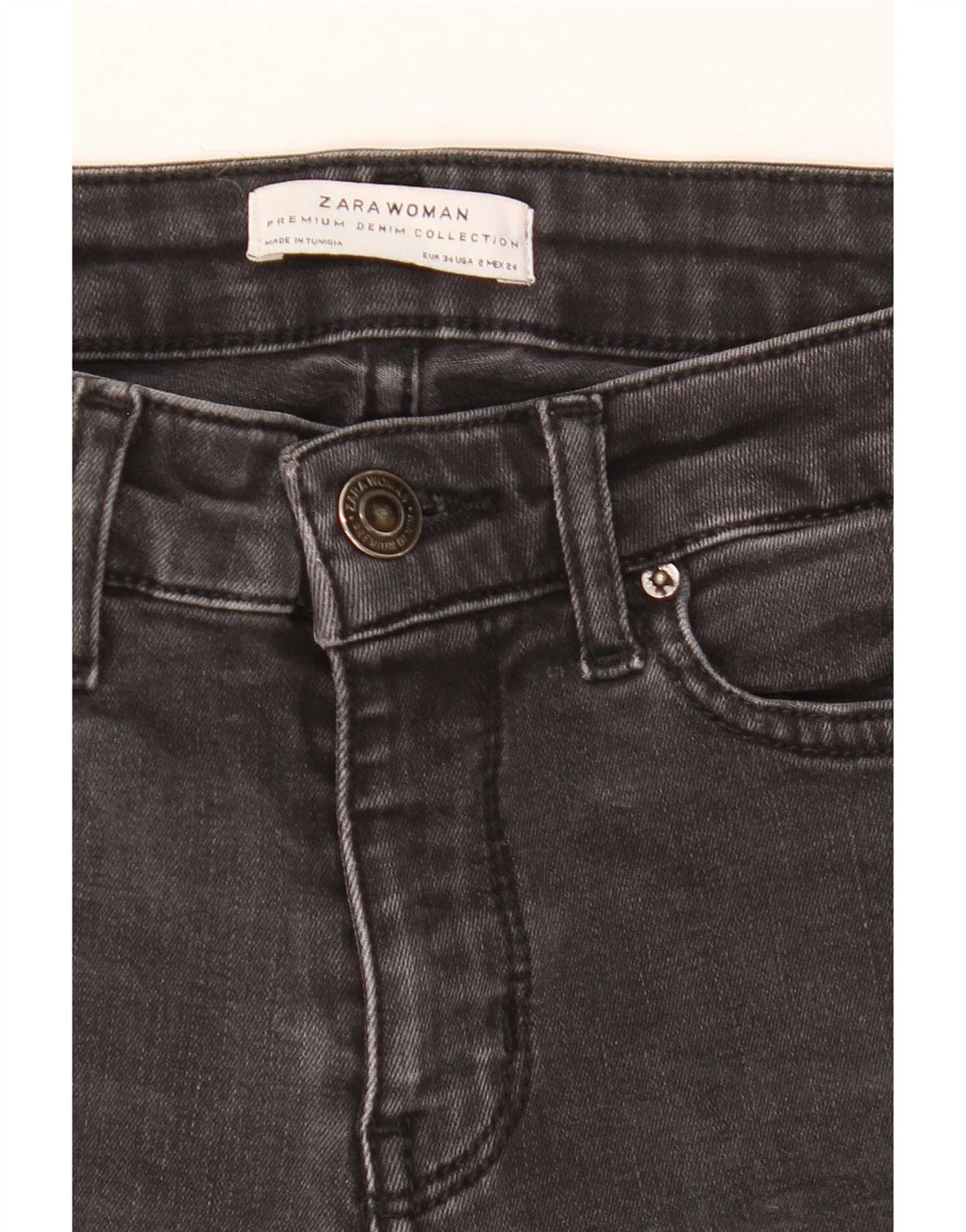 Zara Jean évasé femme EU 34 2XS W24 L31 Gris