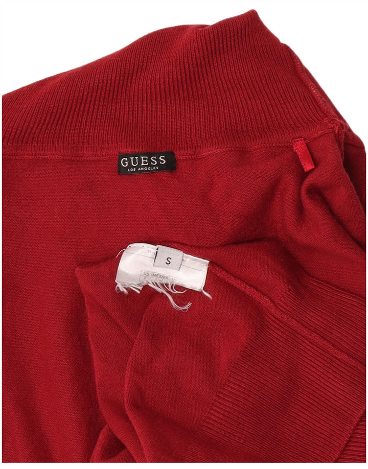 Guess Pull graphique à col roulé pour femme UK 10 Petit Rouge