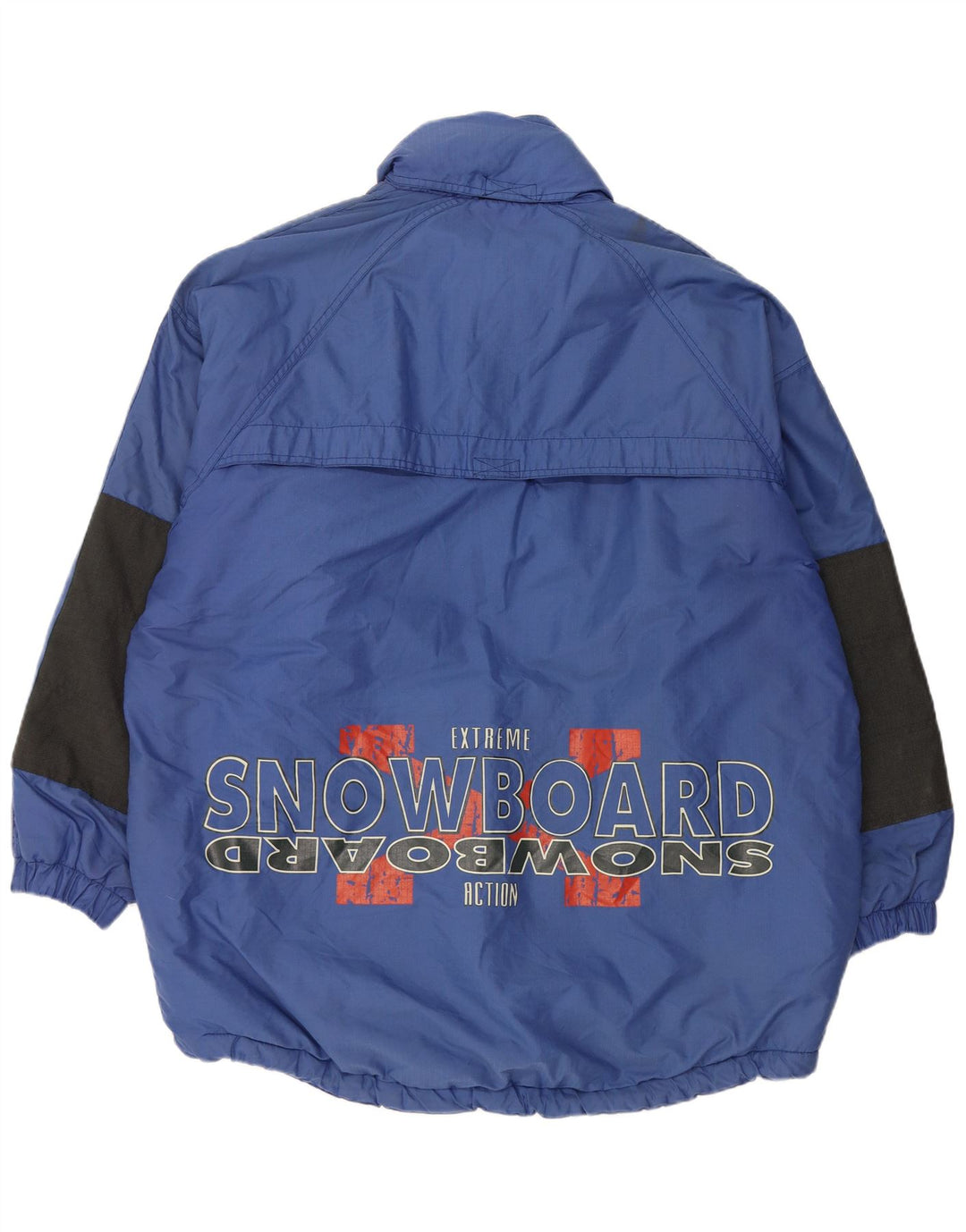 vintage Mens Graphic Pullover Ski Jacket UK 42 XL Bleu Polyamide