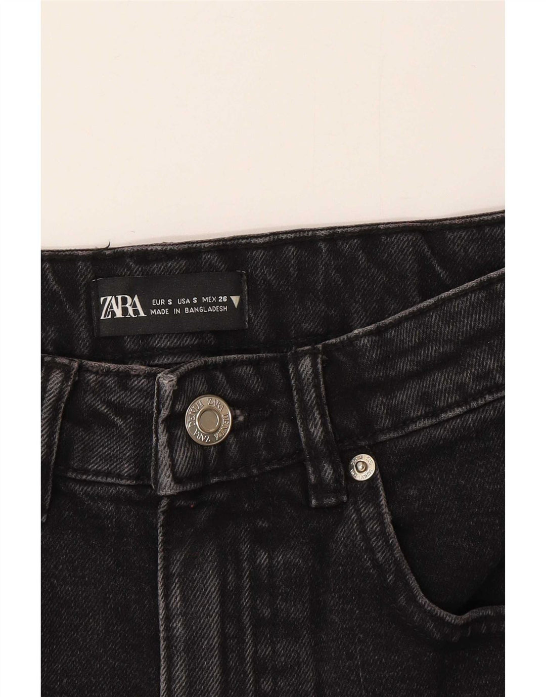 Zara Femme Mini Jupe En Jean Petit W26 Gris Coton