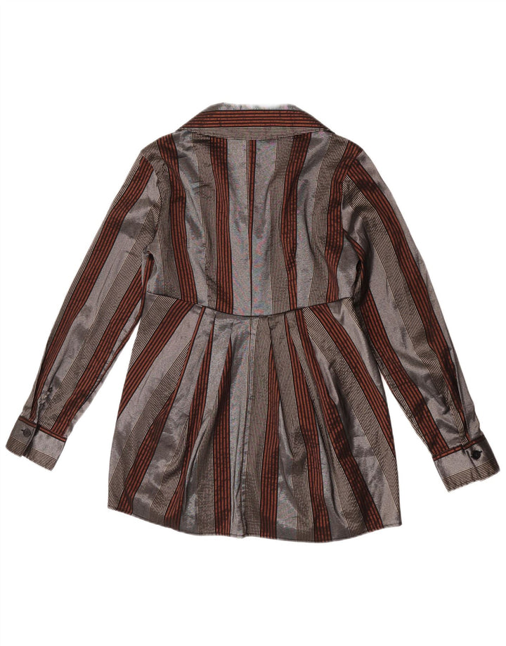 Naracamicie Chemisier chemise longue pour femme UK 12 gris moyen rayé