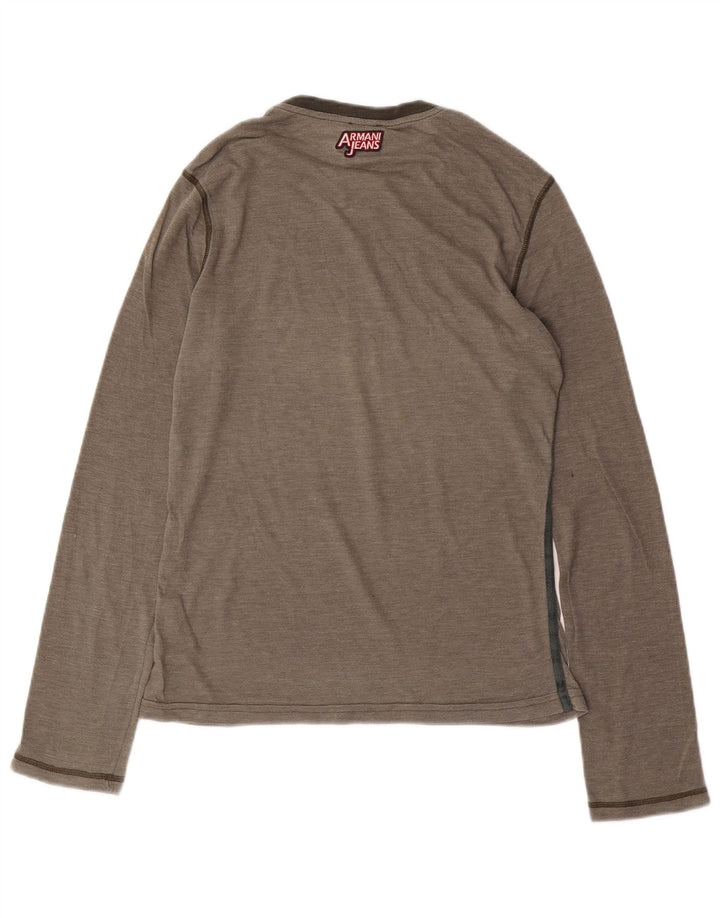 ARMANI JEANS Haut graphique à manches longues pour homme en coton gris petit