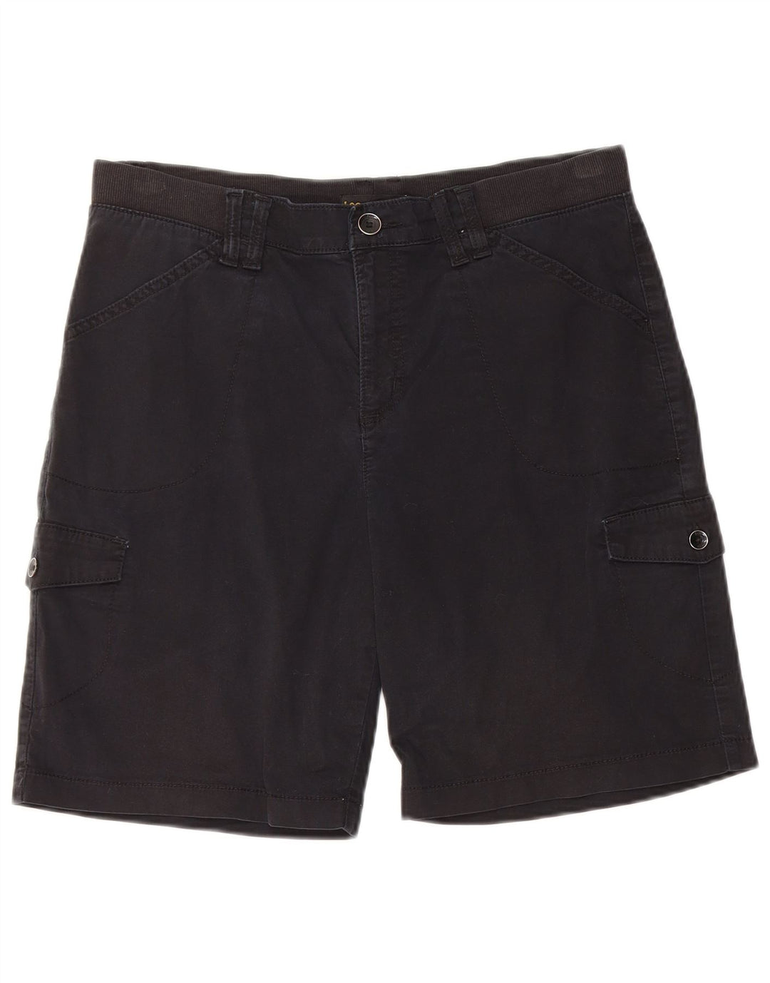 LEE Short cargo taille moyenne pour femme, coupe décontractée, W34, Large, noir